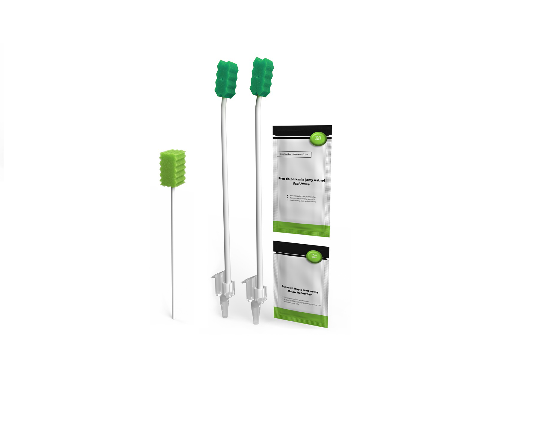 Oral Care z gąbką i 0,12% chlorheksydyną + aplikator