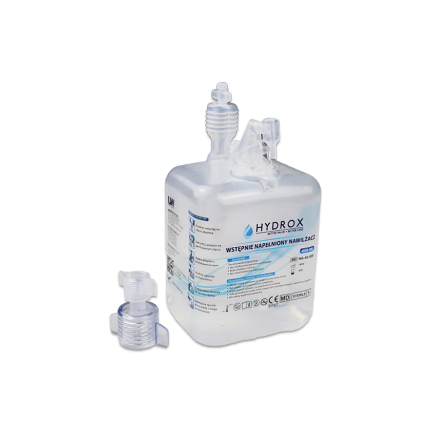 Woda Hydrox jałowa z adapterem 450 ml